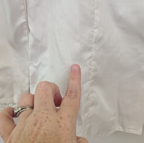 Vintage Victorian Revival Satin Embroidery Bib Collar Top Cottagecore - Picture 9 of 12